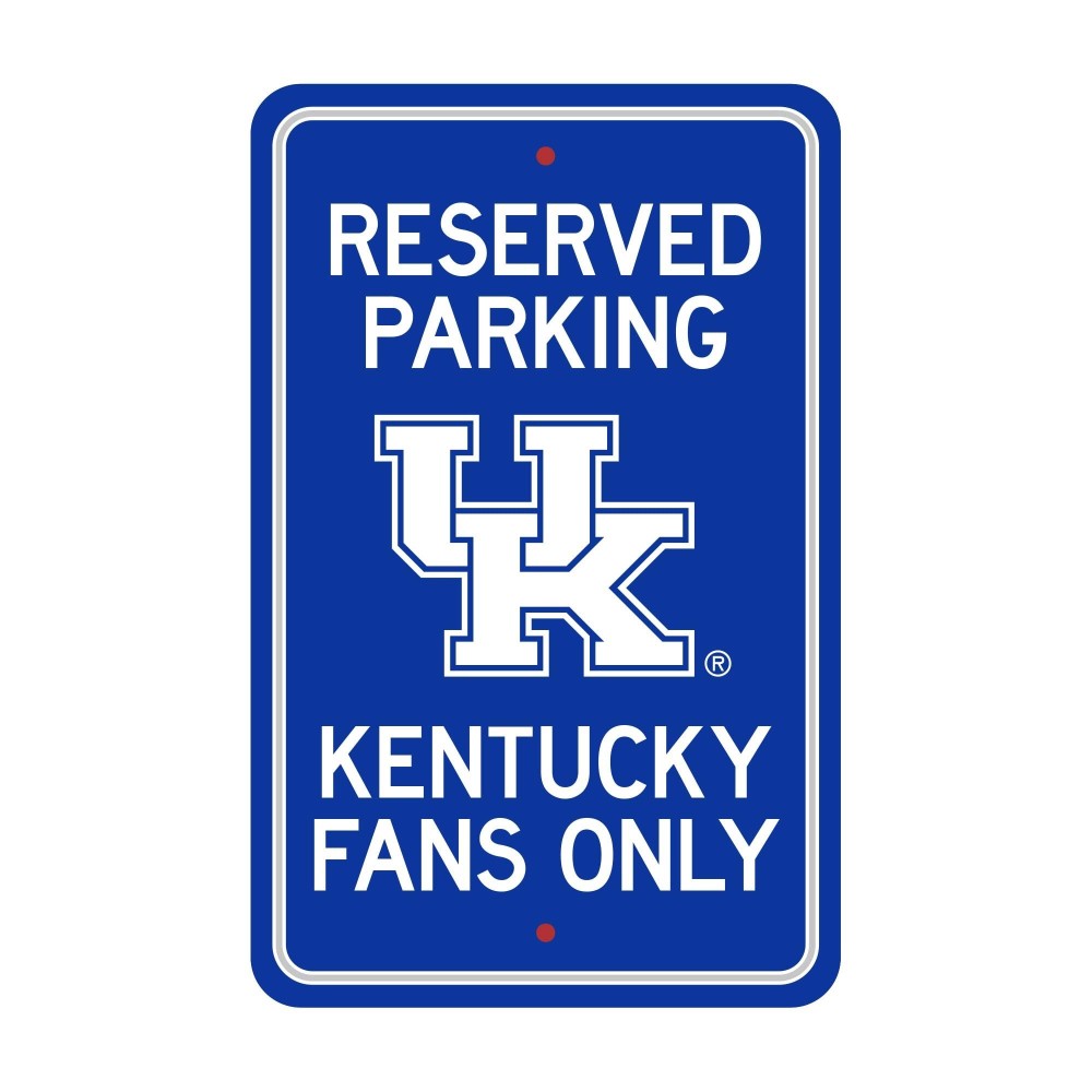 Kentucky Wildcats Team Color Reserved Parking Sign Dcor 18in. X 11.5in. Lightweight