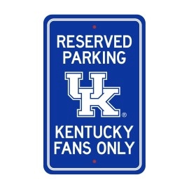 Kentucky Wildcats Team Color Reserved Parking Sign Dcor 18in. X 11.5in. Lightweight