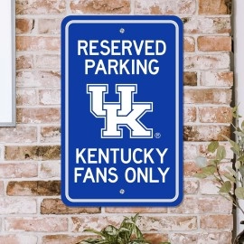 Kentucky Wildcats Team Color Reserved Parking Sign Dcor 18in. X 11.5in. Lightweight