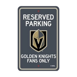 Vegas Golden Knights Team Color Reserved Parking Sign Dcor 18in. X 11.5in. Lightweight