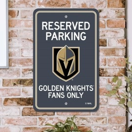 Vegas Golden Knights Team Color Reserved Parking Sign Dcor 18in. X 11.5in. Lightweight