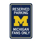 Michigan Wolverines Team Color Reserved Parking Sign Dcor 18in. X 11.5in. Lightweight