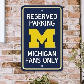 Michigan Wolverines Team Color Reserved Parking Sign Dcor 18in. X 11.5in. Lightweight