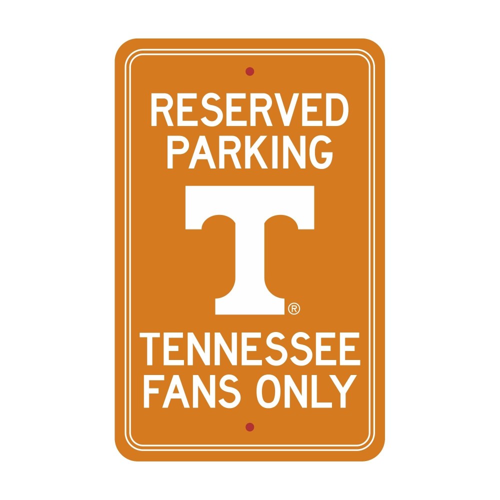 Tennessee Volunteers Team Color Reserved Parking Sign Dcor 18in. X 11.5in. Lightweight