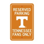 Tennessee Volunteers Team Color Reserved Parking Sign Dcor 18in. X 11.5in. Lightweight