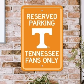 Tennessee Volunteers Team Color Reserved Parking Sign Dcor 18in. X 11.5in. Lightweight