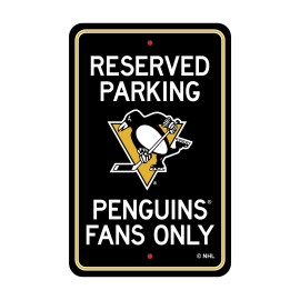 Pittsburgh Penguins Team Color Reserved Parking Sign Dcor 18in. X 11.5in. Lightweight