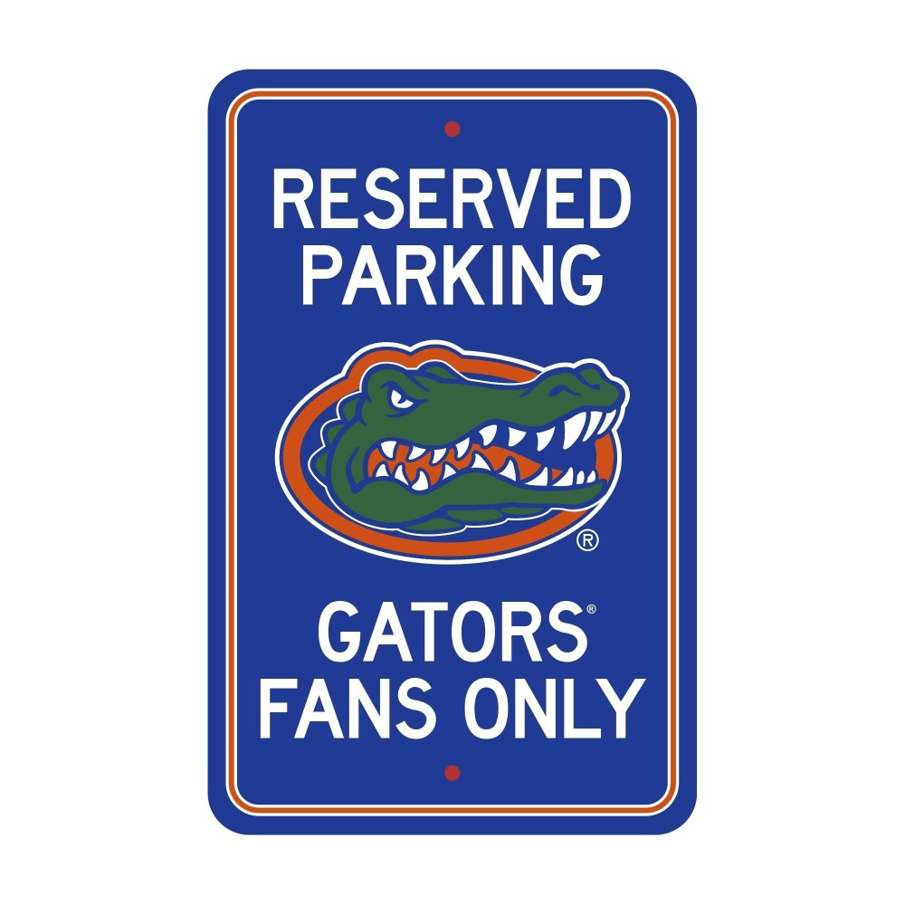 Florida Gators Team Color Reserved Parking Sign Dcor 18in. X 11.5in. Lightweight