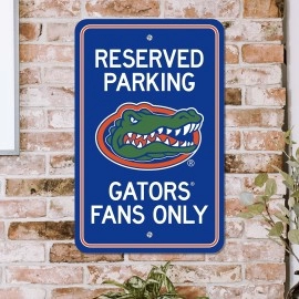 Florida Gators Team Color Reserved Parking Sign Dcor 18in. X 11.5in. Lightweight