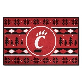 University of Cincinnati Holiday Sweater Starter Mat Accent Rug - 19in. x 30in.