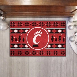 University of Cincinnati Holiday Sweater Starter Mat Accent Rug - 19in. x 30in.