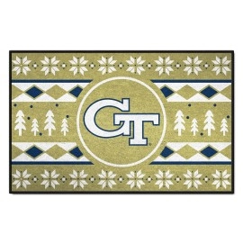 Georgia Tech Holiday Sweater Starter Mat Accent Rug - 19in. x 30in.