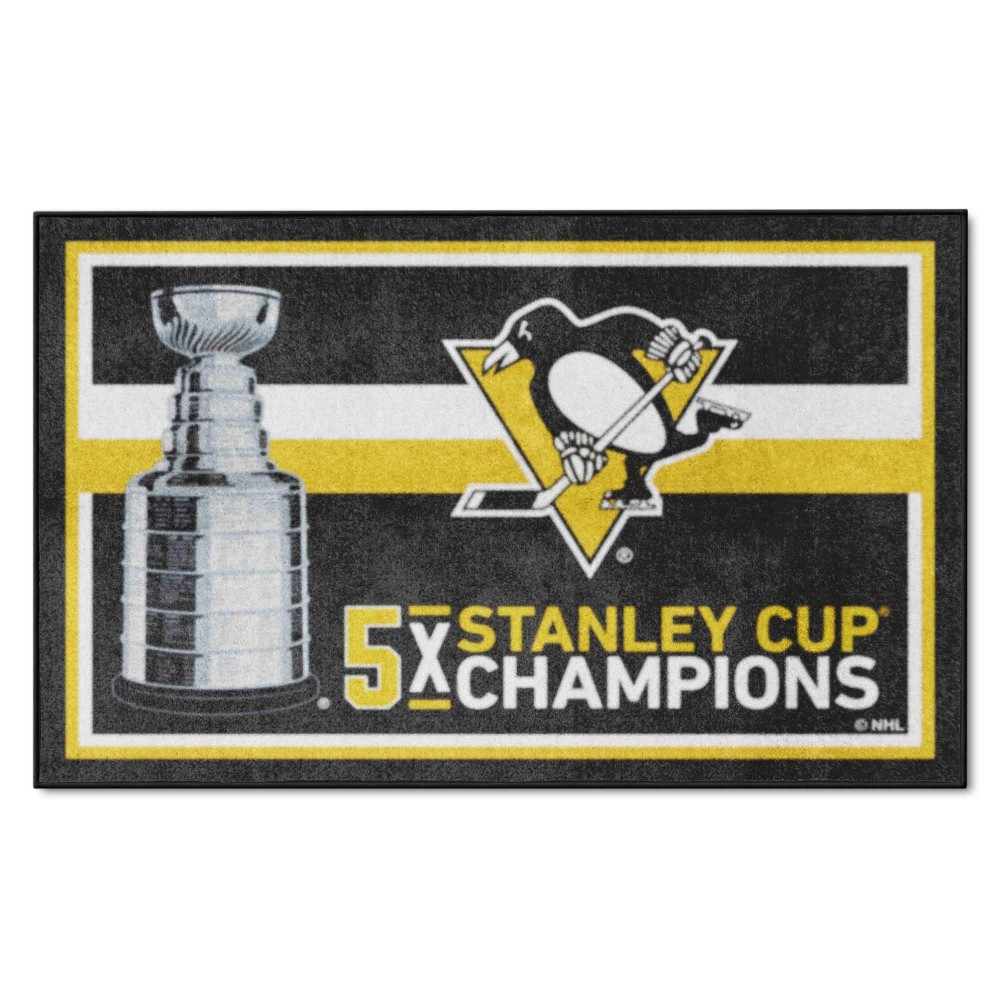 Pittsburgh Penguins Dynasty 4Ft. X 6Ft. Plush Area Rug