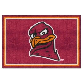 Virginia Tech Hokies 5Ft. X 8 Ft. Plush Area Rug, Hokie Bird Logo