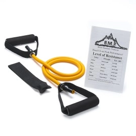 Black Mountain Products Single Resistance Band Orange - Door Anchor and Starter Guide Included 35-40lbs