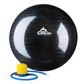 2000lbs Static Strength Exercise Stability Ball 85cm with Pump Black