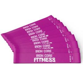 10 Resistance Loops for Trainers, Bootcamp, gym Tone glutes, Thighs, Leg, Back, arms Bulk Workout Bands by Iron core Fitness, Magenta, Heavy