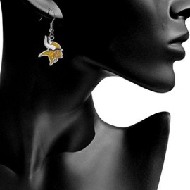 NFL Siskiyou Sports Womens Minnesota Vikings Dangle Earrings One Size Team Color