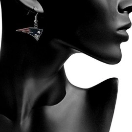 NFL Siskiyou Sports Womens New England Patriots Dangle Earrings One Size Team Color