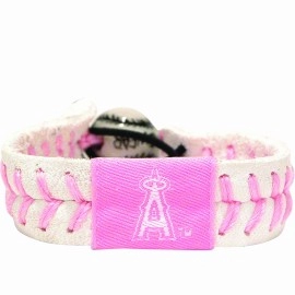 MLB Los Angeles Angels Pink Baseball Bracelet