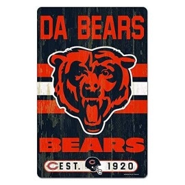 Chicago Bears Sign 11x17 Wood Slogan Design