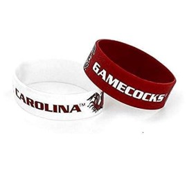 NCAA South Carolina Gamecocks Silicone Rubber Bracelet, 2-Pack