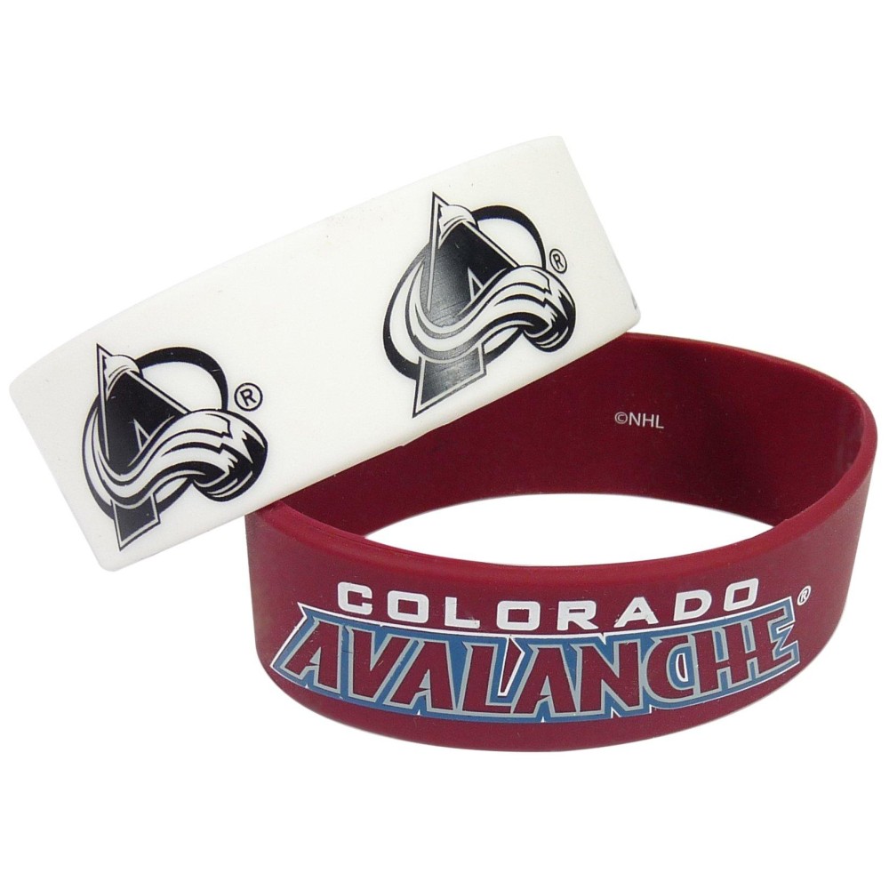 NHL colorado Avalanche Silicone Rubber Bracelet Set of 2