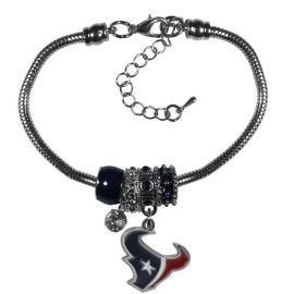 NFL Siskiyou Sports Womens Houston Texans Euro Bead Bracelet One Size Team Color