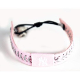 New York Yankees Bracelet Baseball Pink Silver Thread CO