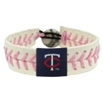 MLB Minnesota Twins Alternate Pink Baseball Bracelet