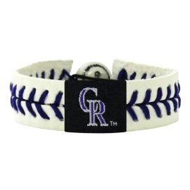 MLB Colorado Rockies Lavender Genuine Baseball Bracelet