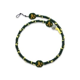 MLB Oakland Athletics Team color Frozen Rope Baseball Necklace