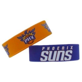 aminco NBA Phoenix Suns Silicone Rubber Bracelet Wristbands, 2-Pack