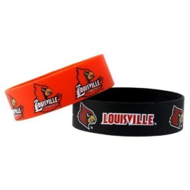 NCAA Louisville Cardinals Silicone Rubber Bracelet, 2-Pack