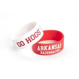 NCAA Arkansas Razorbacks Silicone Rubber Bracelet, 2-Pack