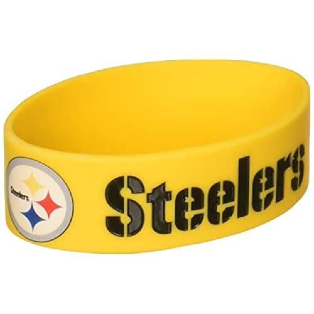 NFL Pittsburgh Steelers Silicone Rubber Bracelet, 2-pack