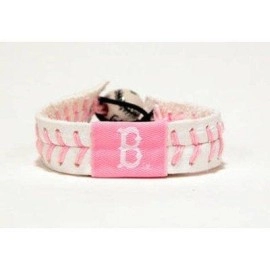 MLB Leather Wrist Band MLB Team: Boston Red Sox, Style: Pink