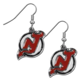 NHL Siskiyou Sports Womens New Jersey Devils Chrome Dangle Earrings One Size Team Colors