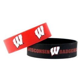 aminco NCAA Wisconsin Badgers Wide Bracelet, 2-Pack
