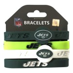 Aminco NFL New York Jets Silicone Bracelets, 4-Pack