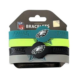 Aminco NFL Philadelphia Eagles Silicone Bracelets, 4-Pack