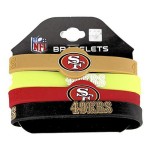 Aminco NFL San Francisco 49ers Silicone Bracelets, 4-Pack