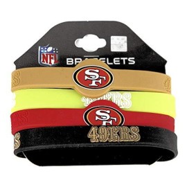 Aminco NFL San Francisco 49ers Silicone Bracelets, 4-Pack