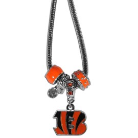 NFL Cincinnati Bengals Euro Bead Necklace, 18-Inch
