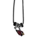 NFL Siskiyou Sports Womens Arizona Cardinals Euro Bead Necklace 18 inch Team Color