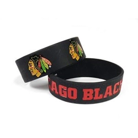 Chicago Blackhawks Bracelets 2 Pack Wide - Special Order