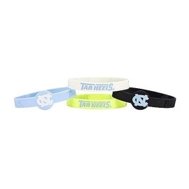 Aminco NcAA North carolina Tar Heels Silicone Bracelets, 4-Pack