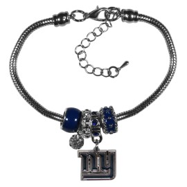 NFL Siskiyou Sports Womens New York Giants Euro Bead Bracelet One Size Team Color