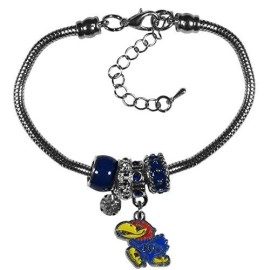 Kansas Jayhawks Bracelet Euro Bead Style