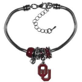 NCAA Siskiyou Sports Womens Oklahoma Sooners Euro Bead Bracelet One Size Team Color